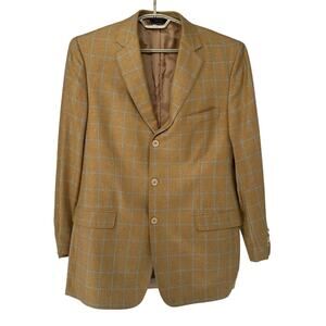 Brooks Brothers 100% Silk Window Plaid Sport Coat Blazer 44L